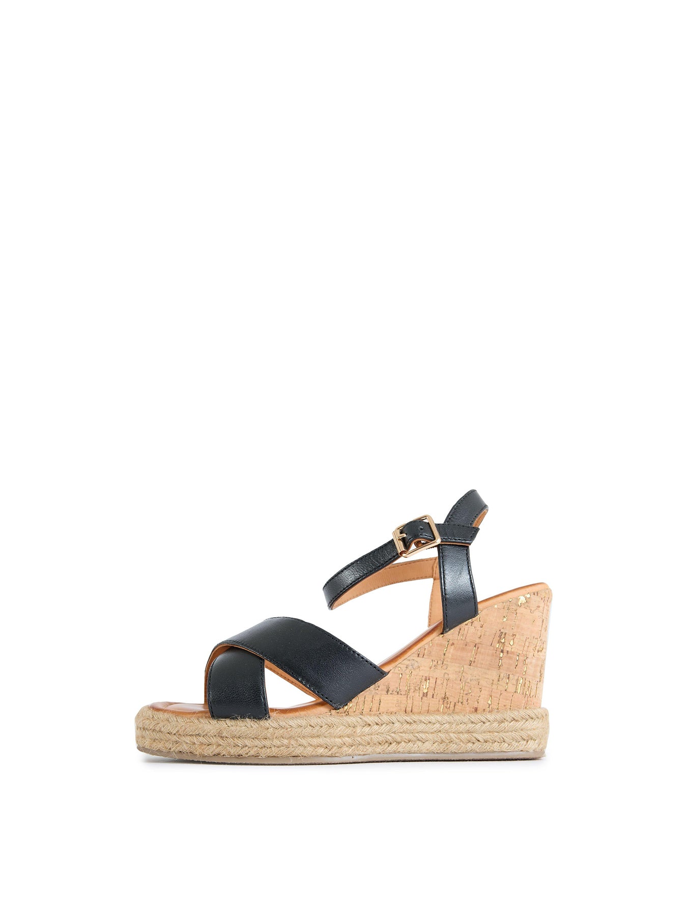 Brita Wedge Sandals Black