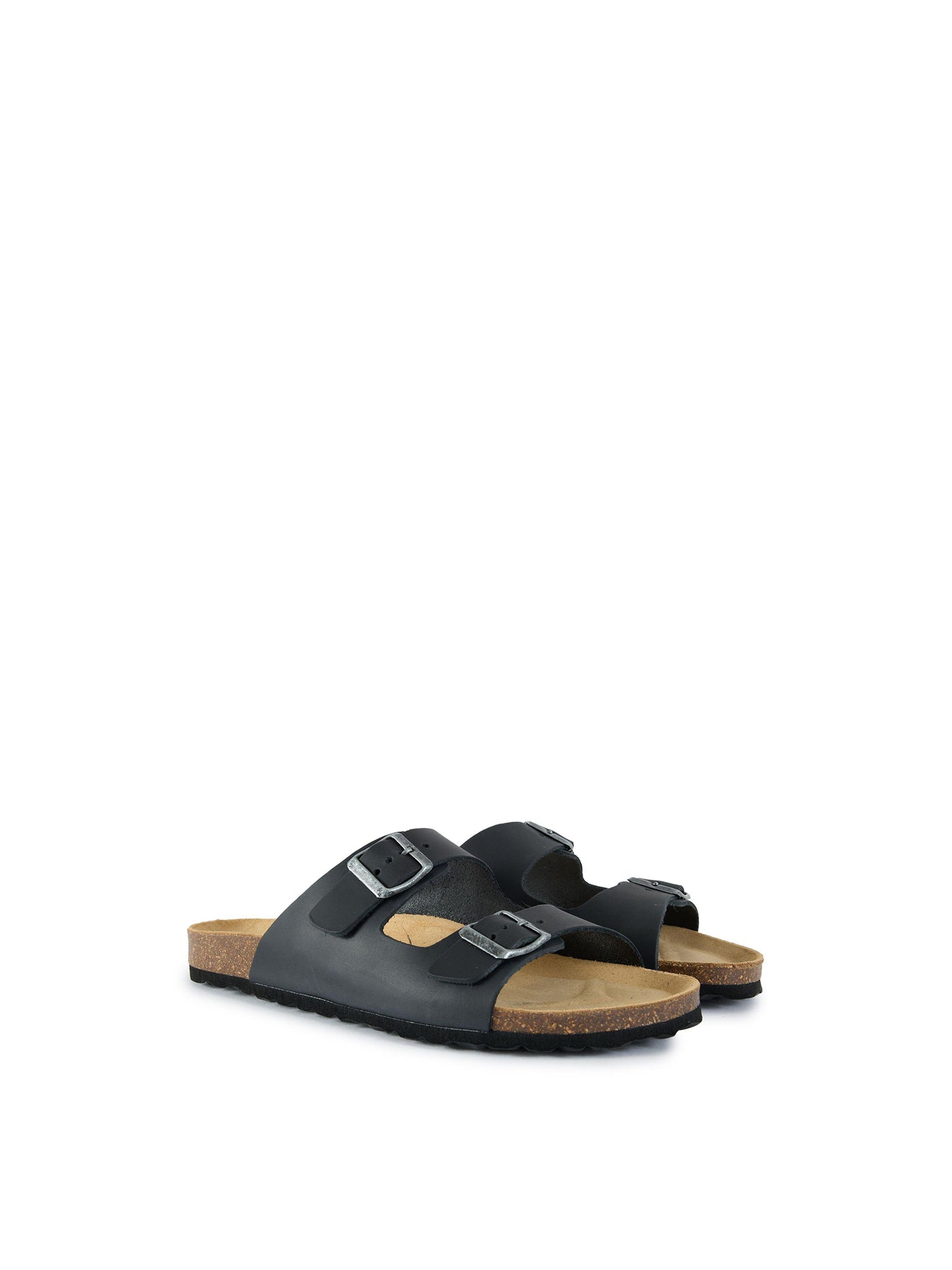 Nash Footbed Leather Sandals Black