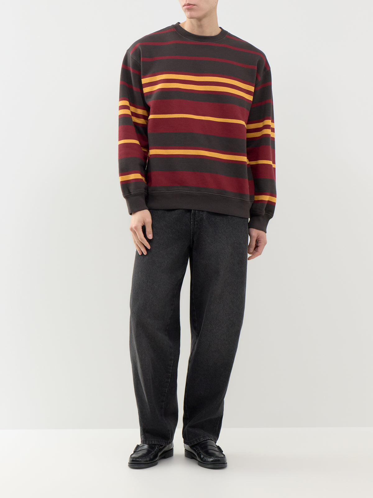 Sweatstriped Crew Neck Sweatshirt