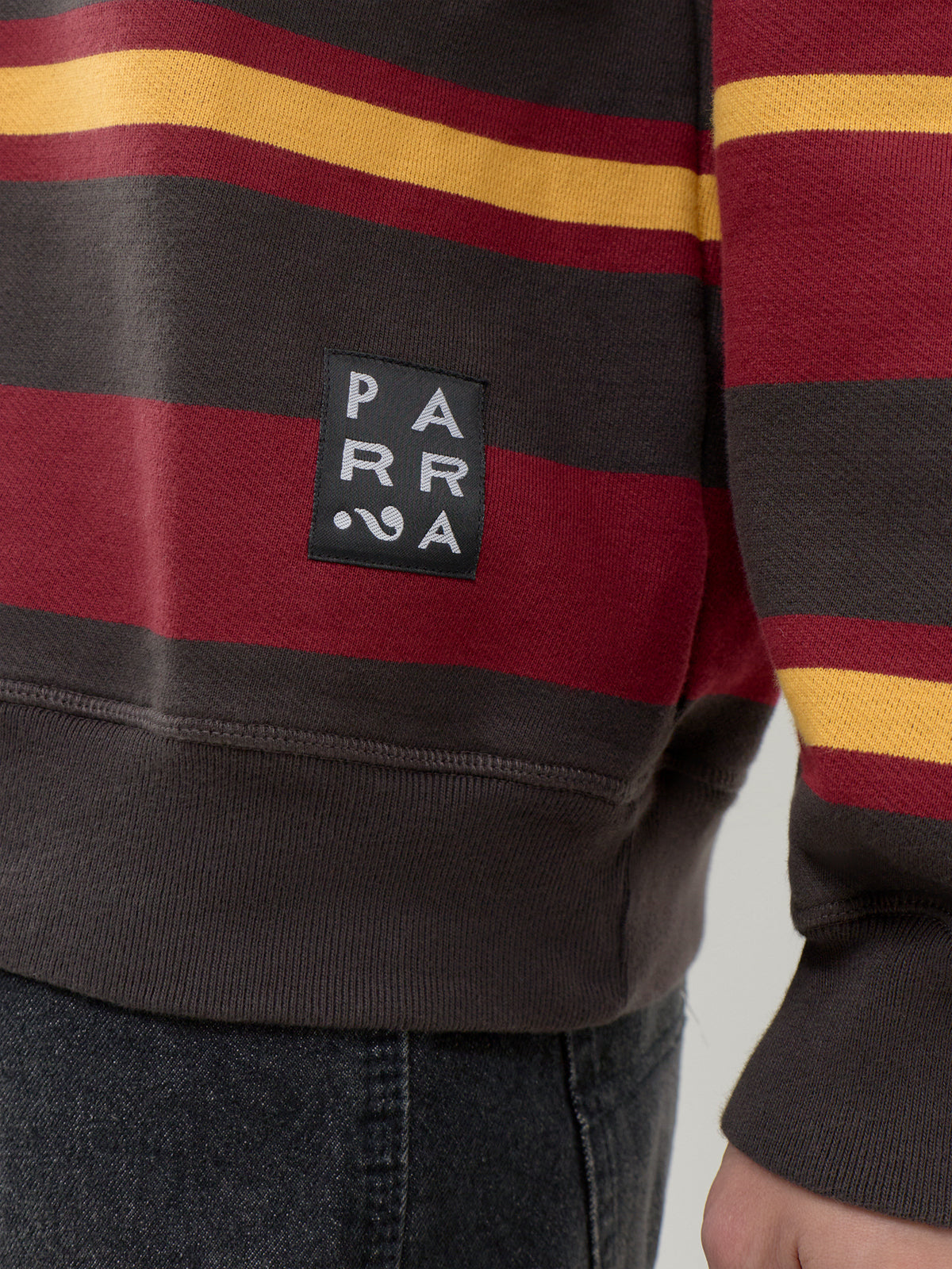 Sweatstriped Crew Neck Sweatshirt