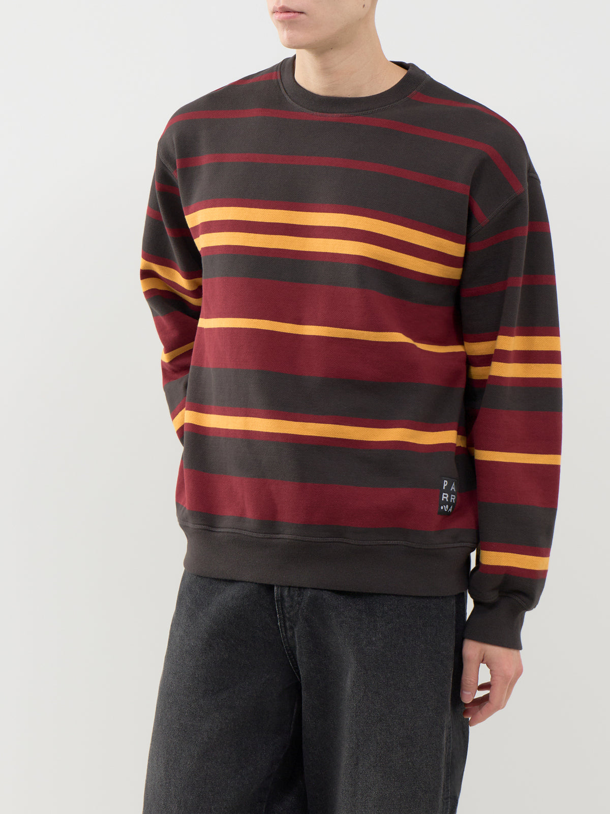 Sweatstriped Crew Neck Sweatshirt