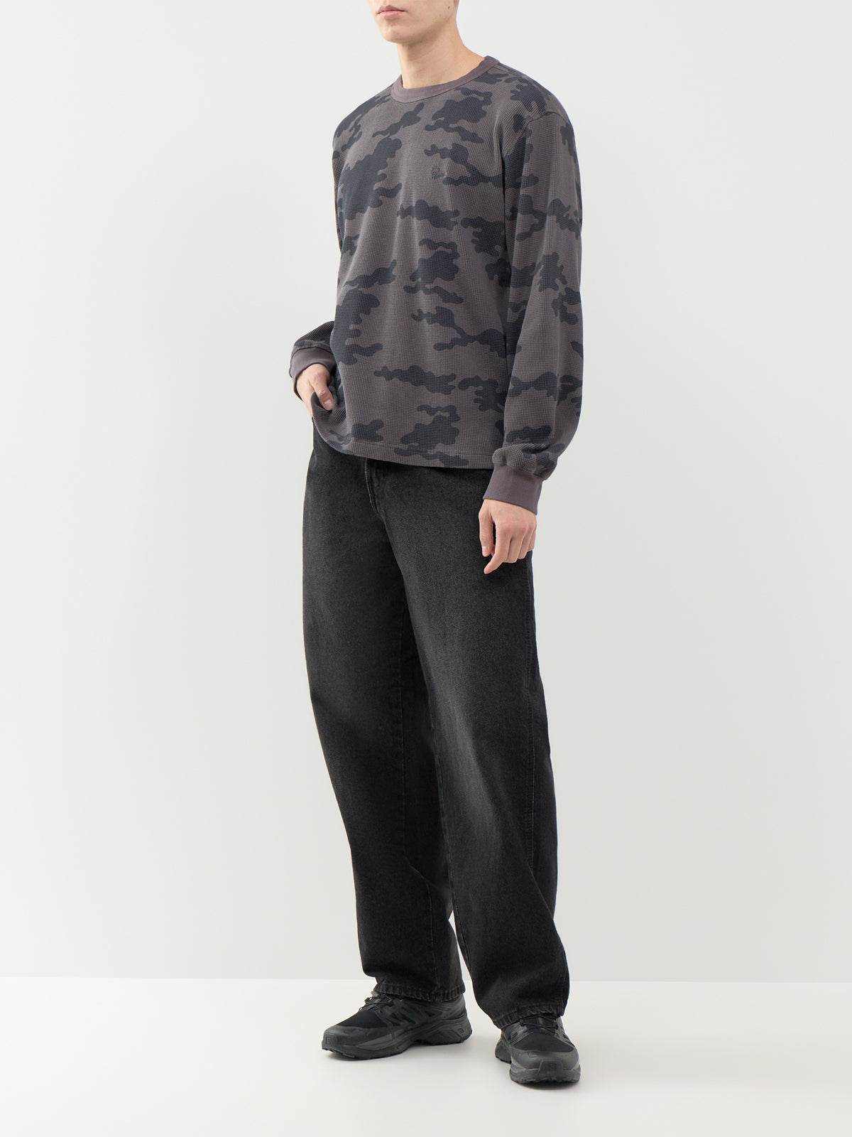 Camo Woofles Long Sleeve Graphic T-Shirt