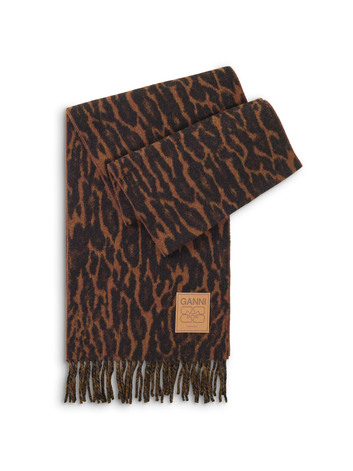 Wool Compact Leopard Scarf