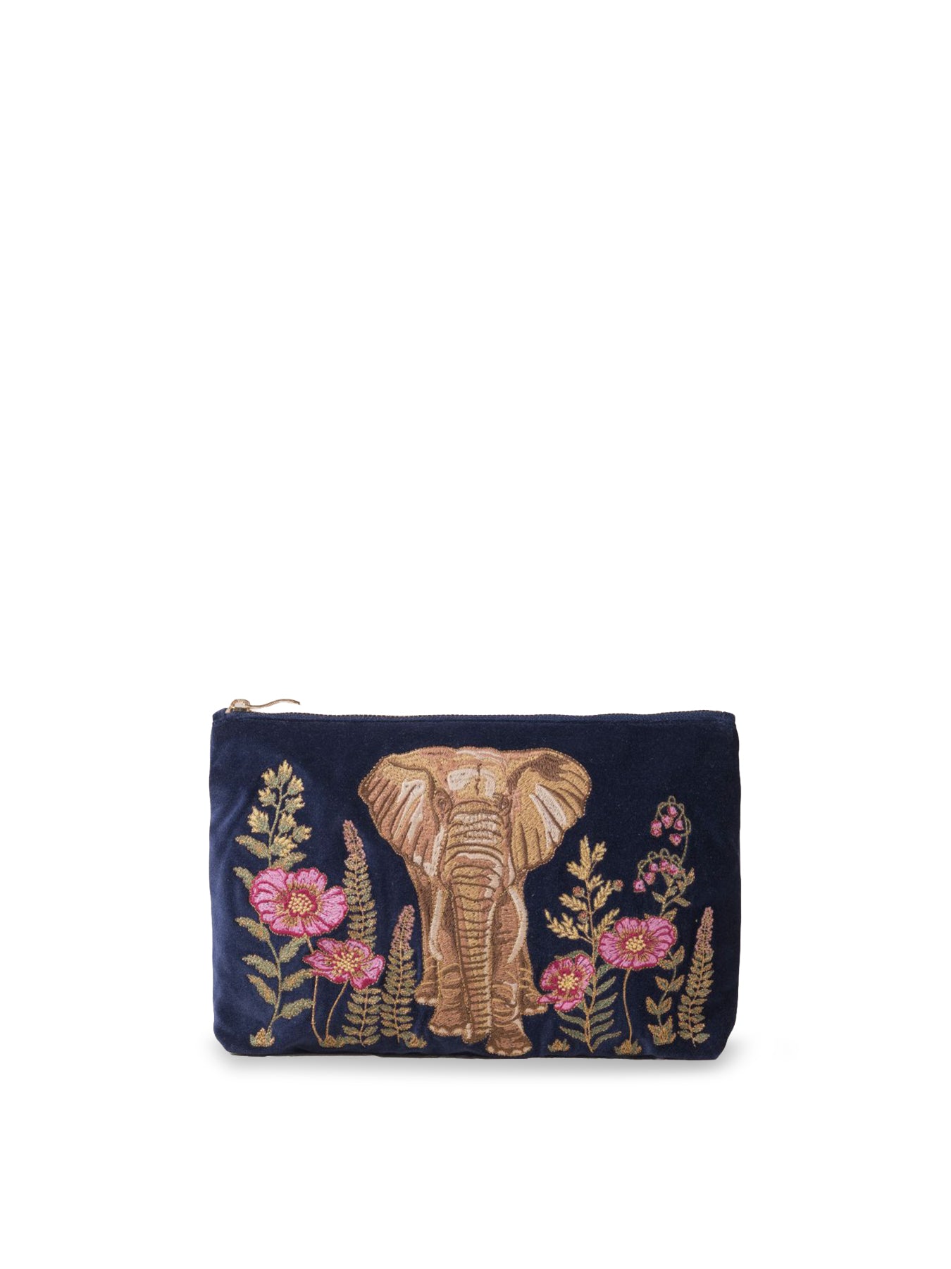 Botanical Elephant Everyday Pouch - Navy