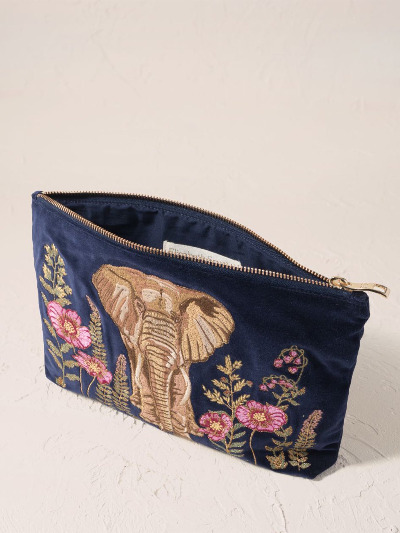 Botanical Elephant Everyday Pouch - Navy