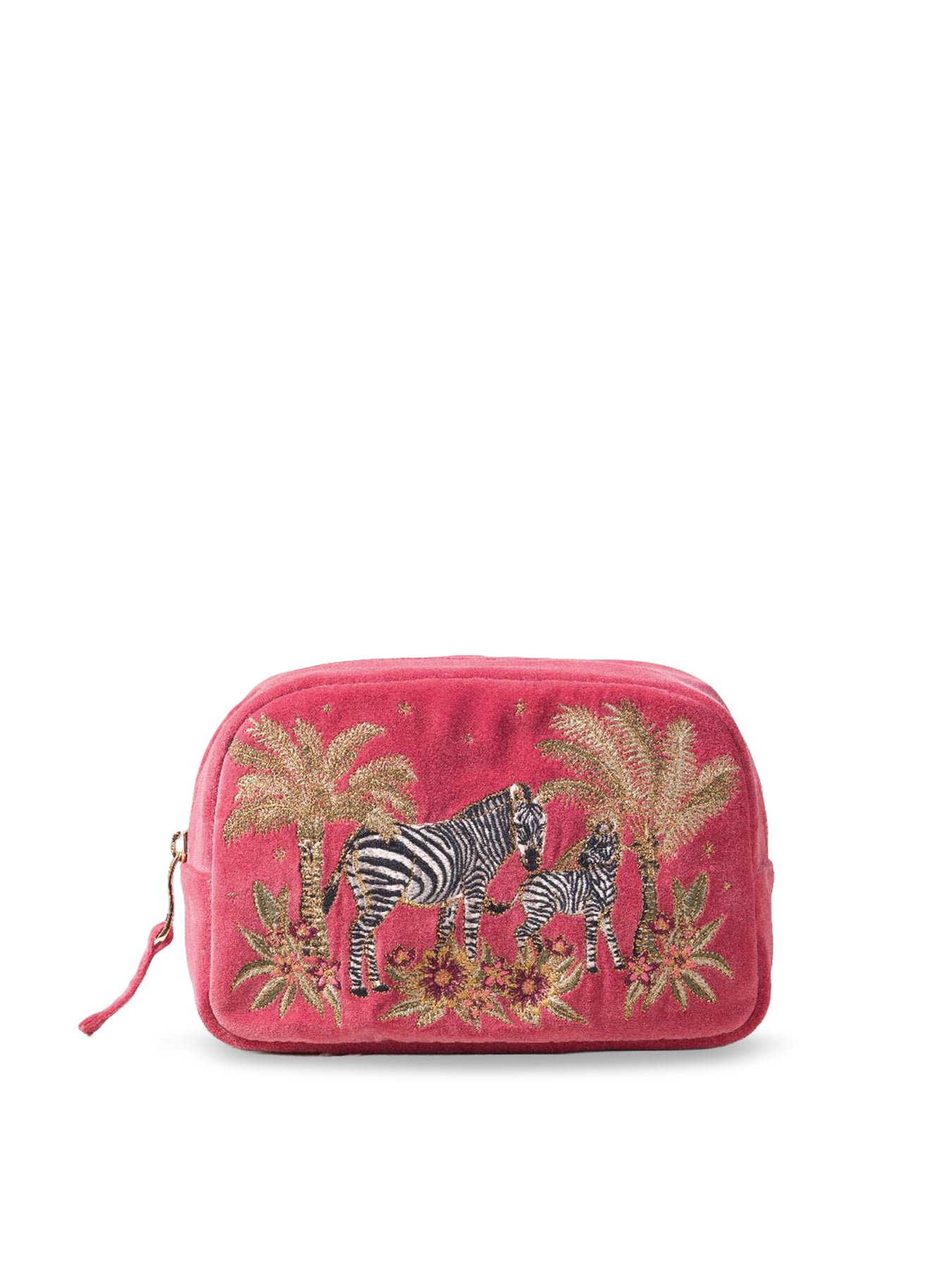 Botanical Zebra Makeup Bag Pink