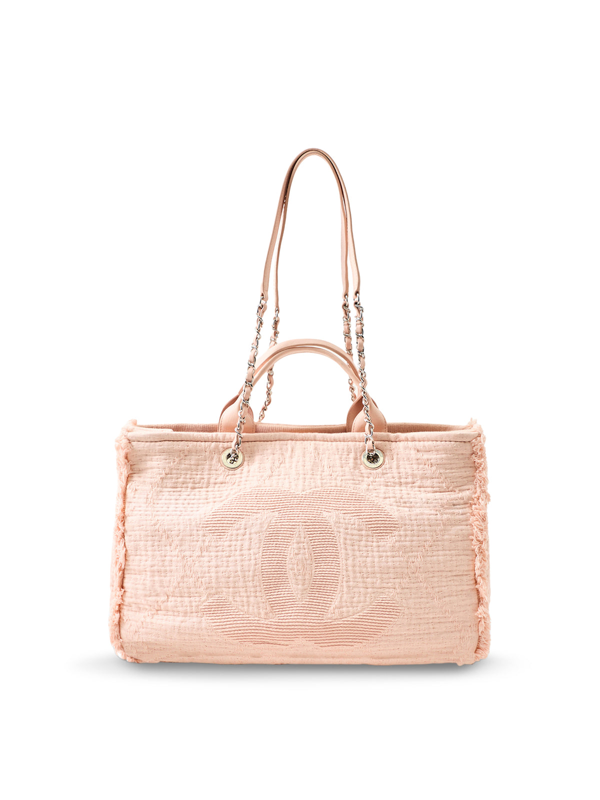 Vintage Chanel Pink Canvas Ginpaku 2-Way Shoulder Bag