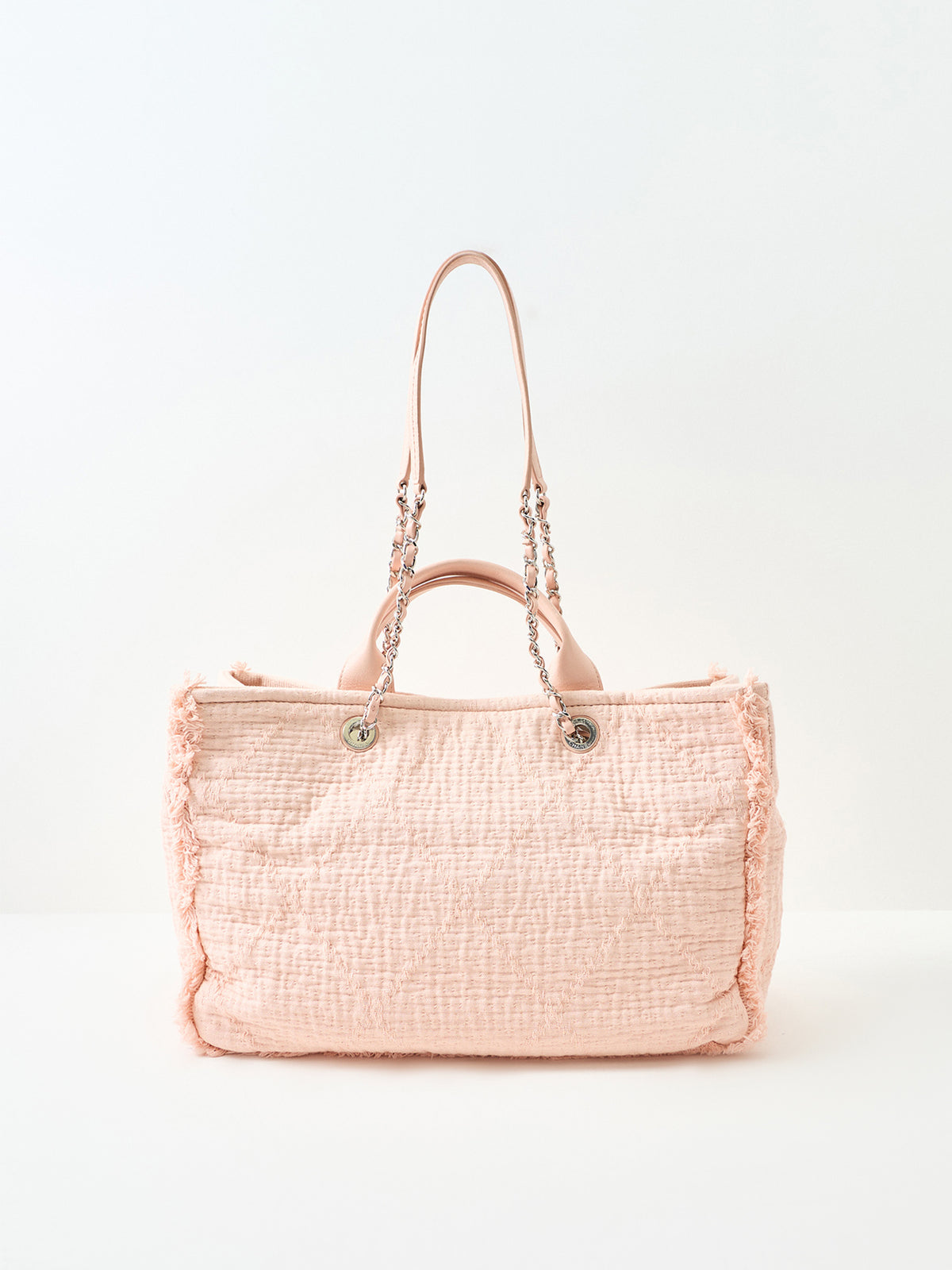 Vintage Chanel Pink Canvas Ginpaku 2-Way Shoulder Bag