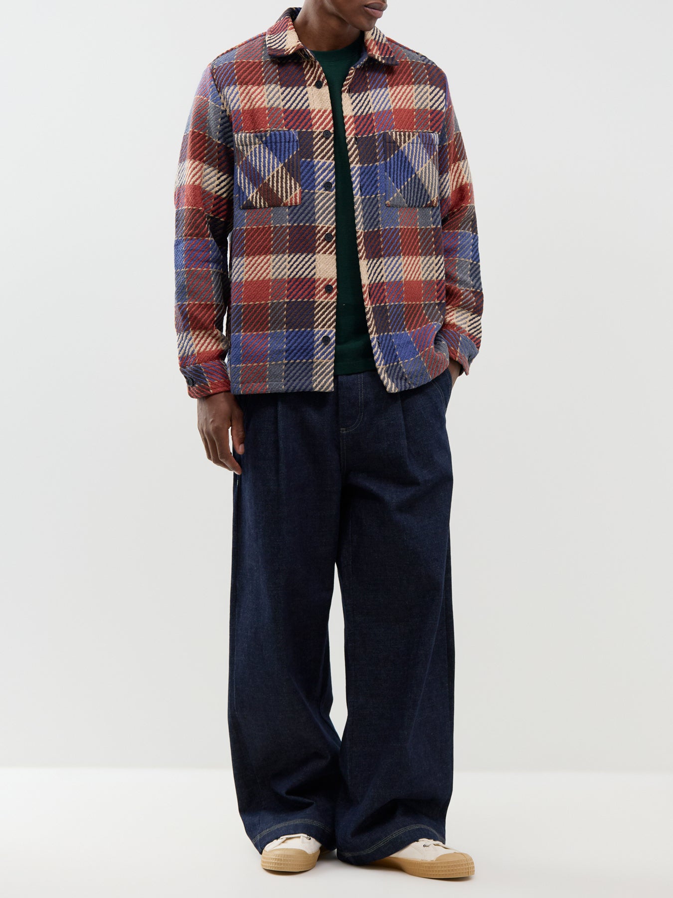 Recycled Cotton Blend Whiting Pike Check Overshirt