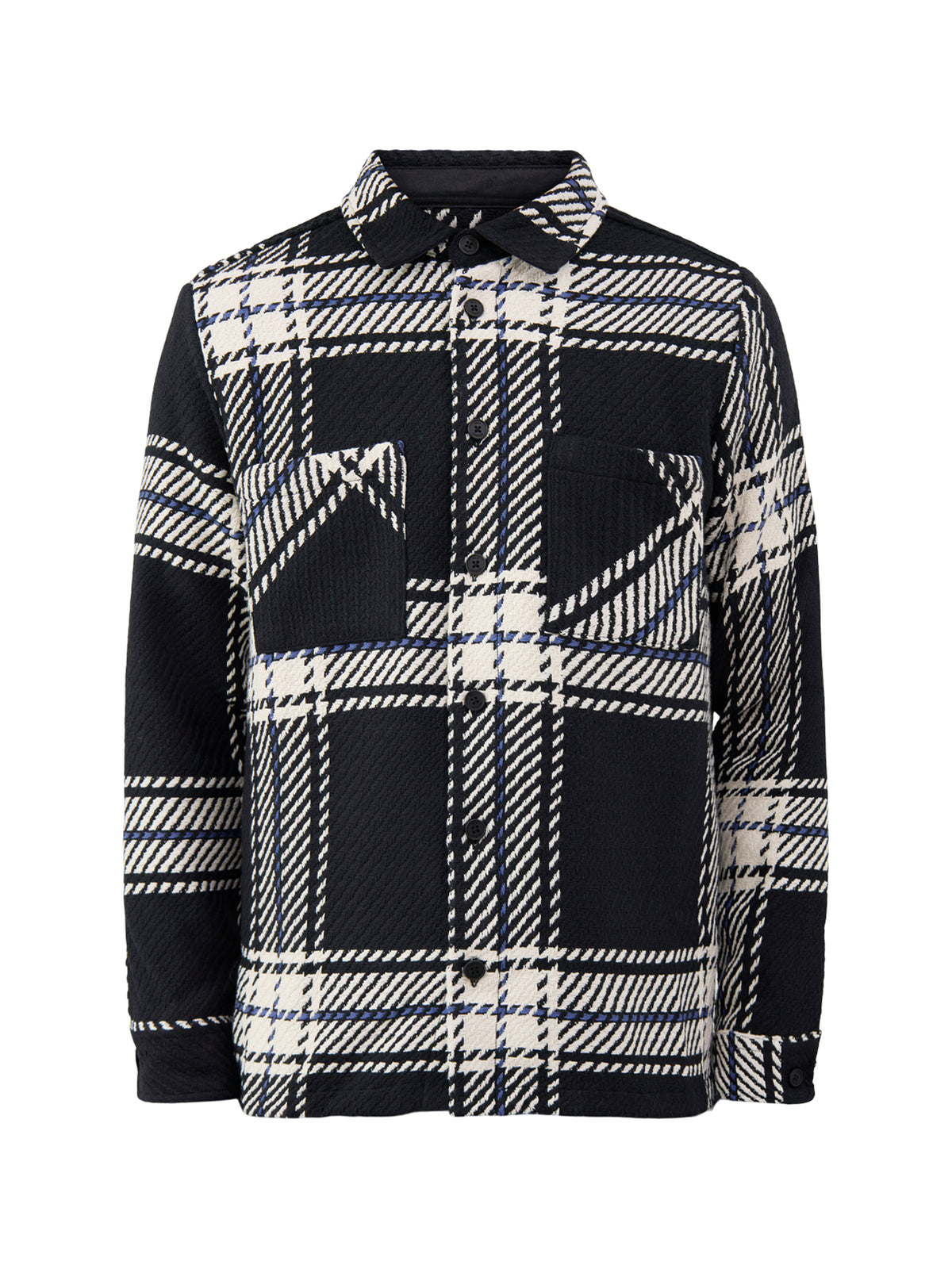 Recycled Cotton Blend Whiting Oversized Grid Check Overshirt