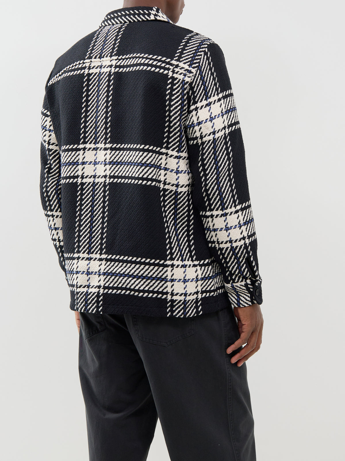 Recycled Cotton Blend Whiting Oversized Grid Check Overshirt