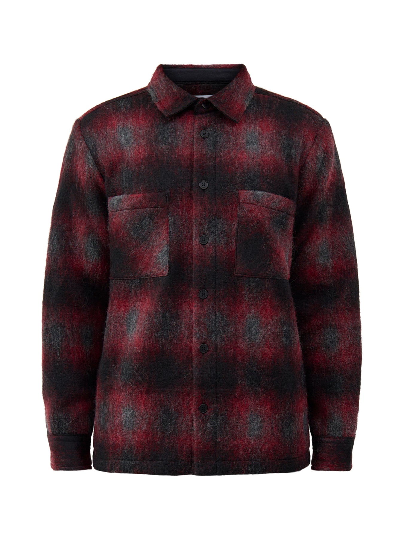 Wool Blend Whiting Elm Check Overshirt