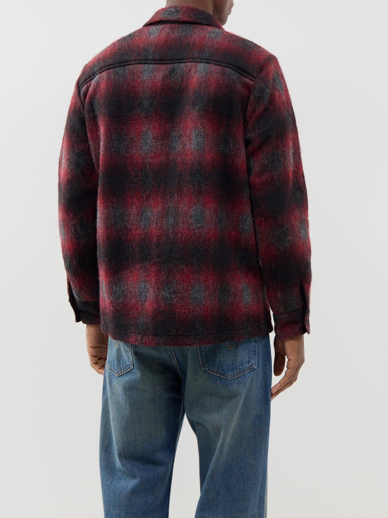 Wool Blend Whiting Elm Check Overshirt