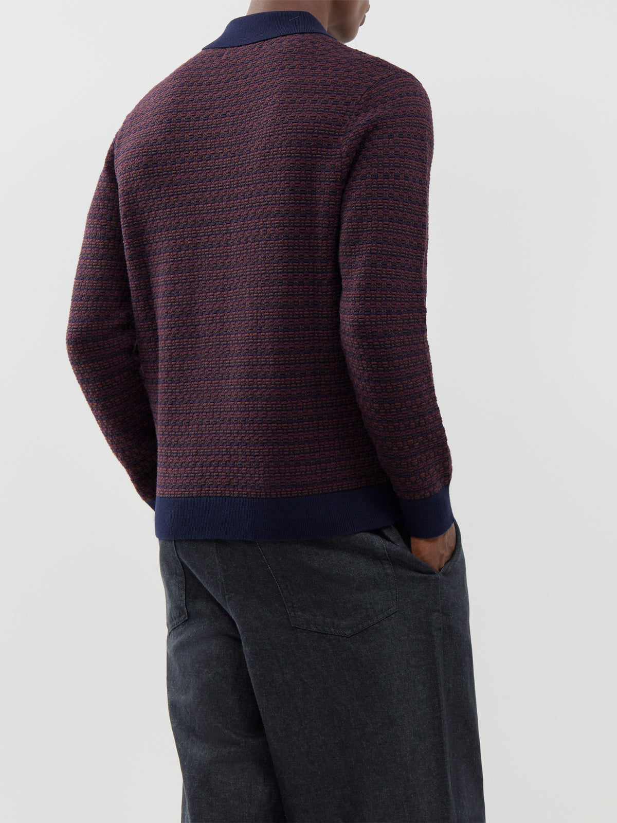 Cotton Oban Mini Geo Long-Sleeved Polo Shirt