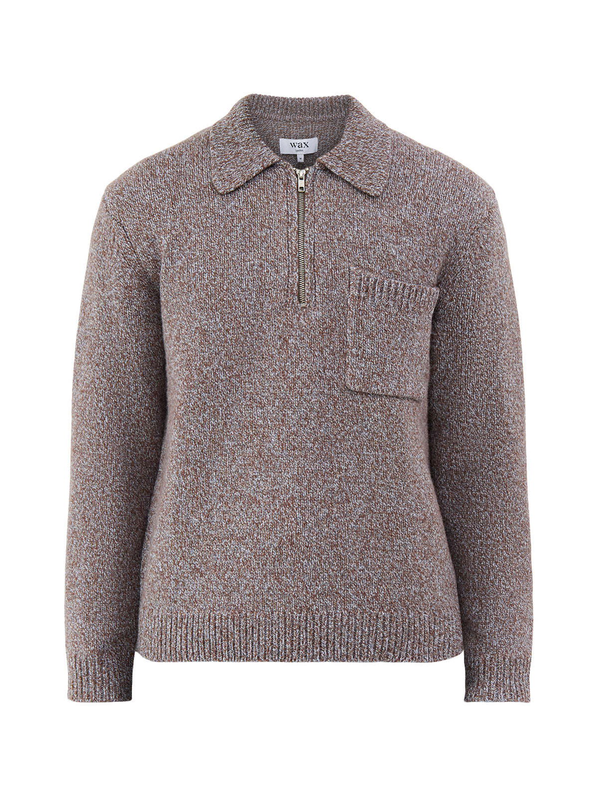 Wool Alpha Zip Long-Sleeved Polo Shirt