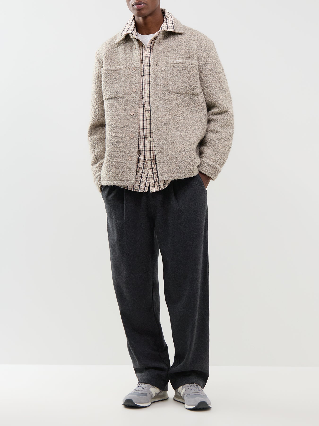 Wool Blend Malham Trousers - Dark Grey