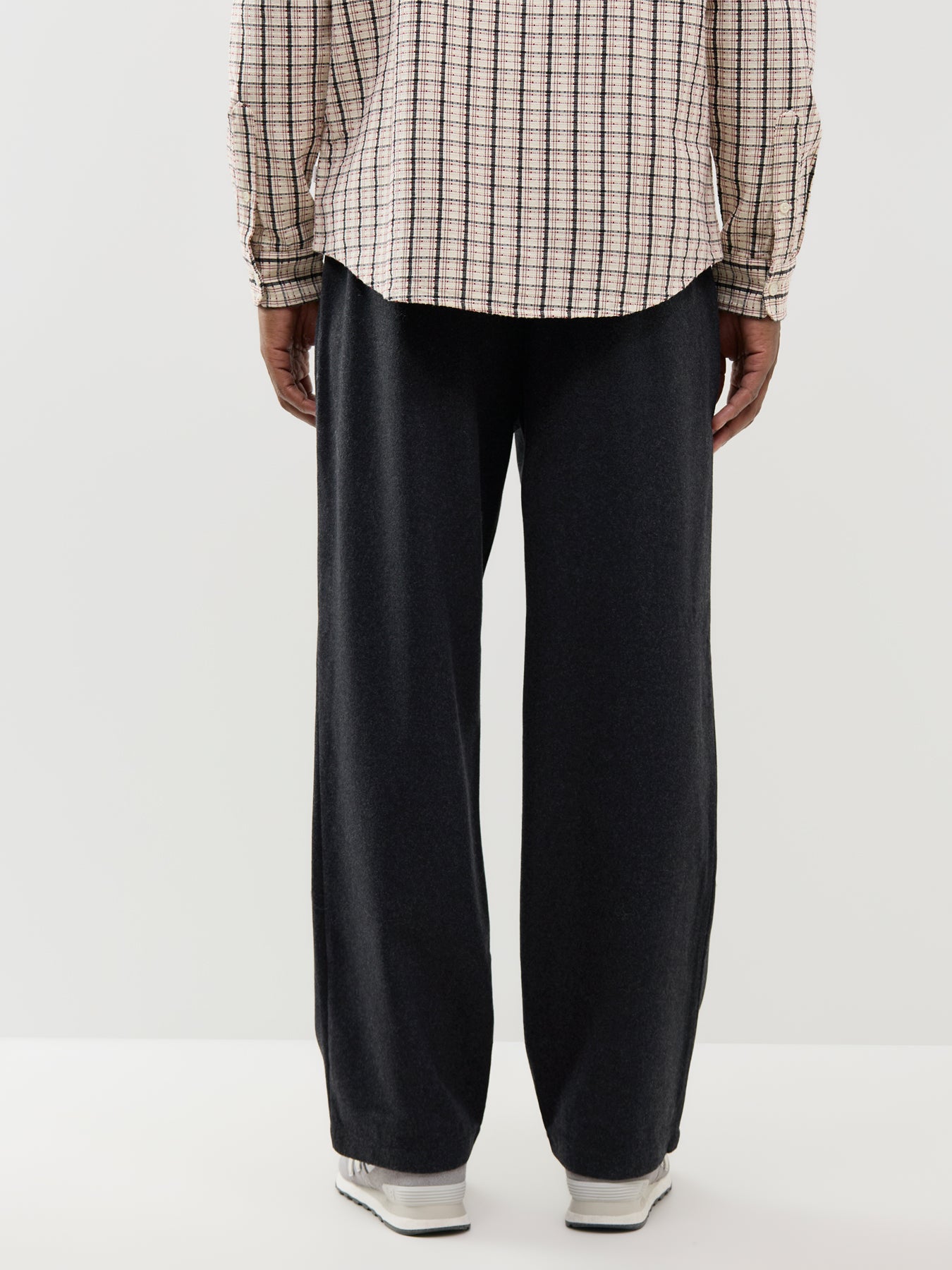 Wool Blend Malham Trousers - Dark Grey