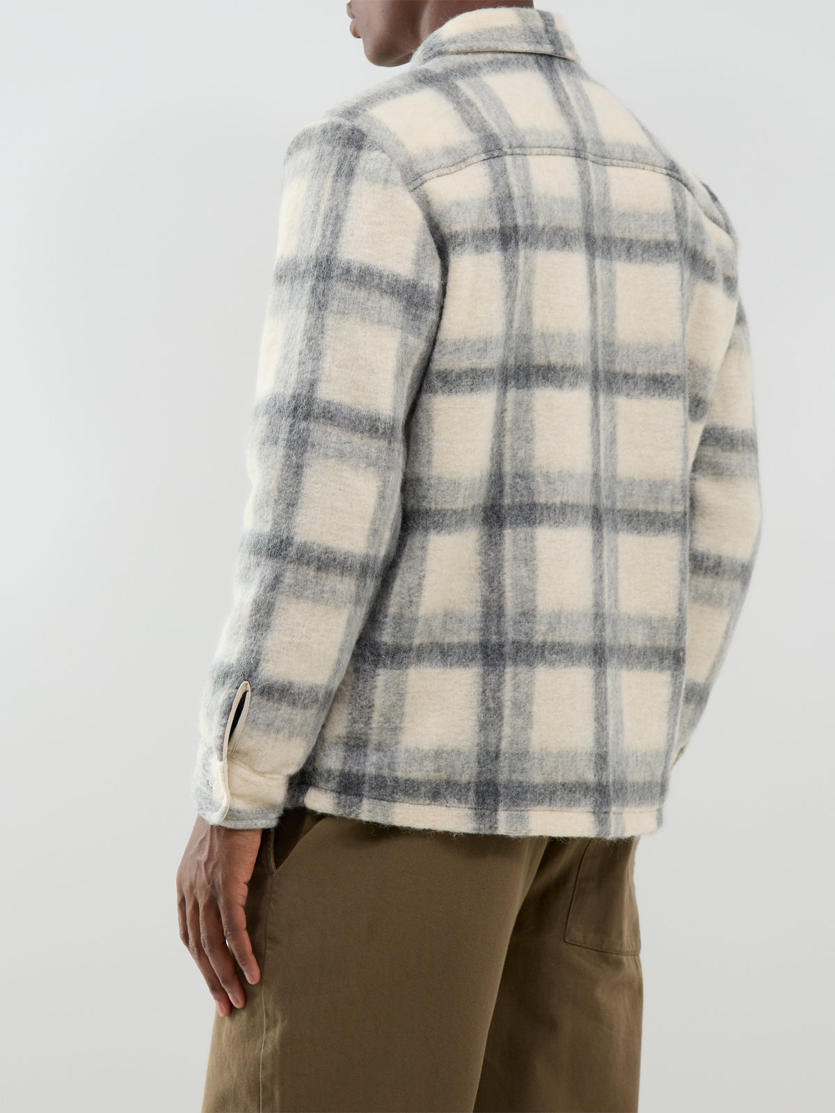 Wool Blend Whiting Check Overshirt