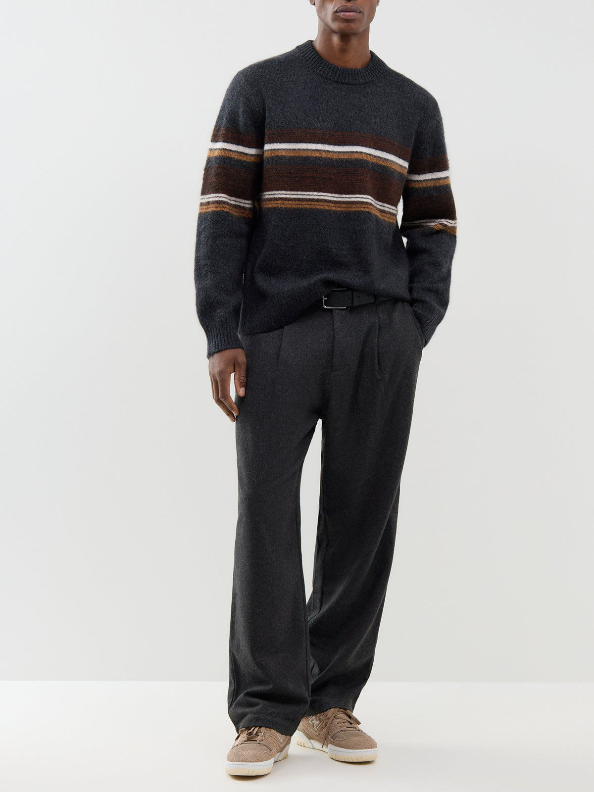 Wool & Mohair Blend Wilde Bold Stripe Crew Neck Jumper