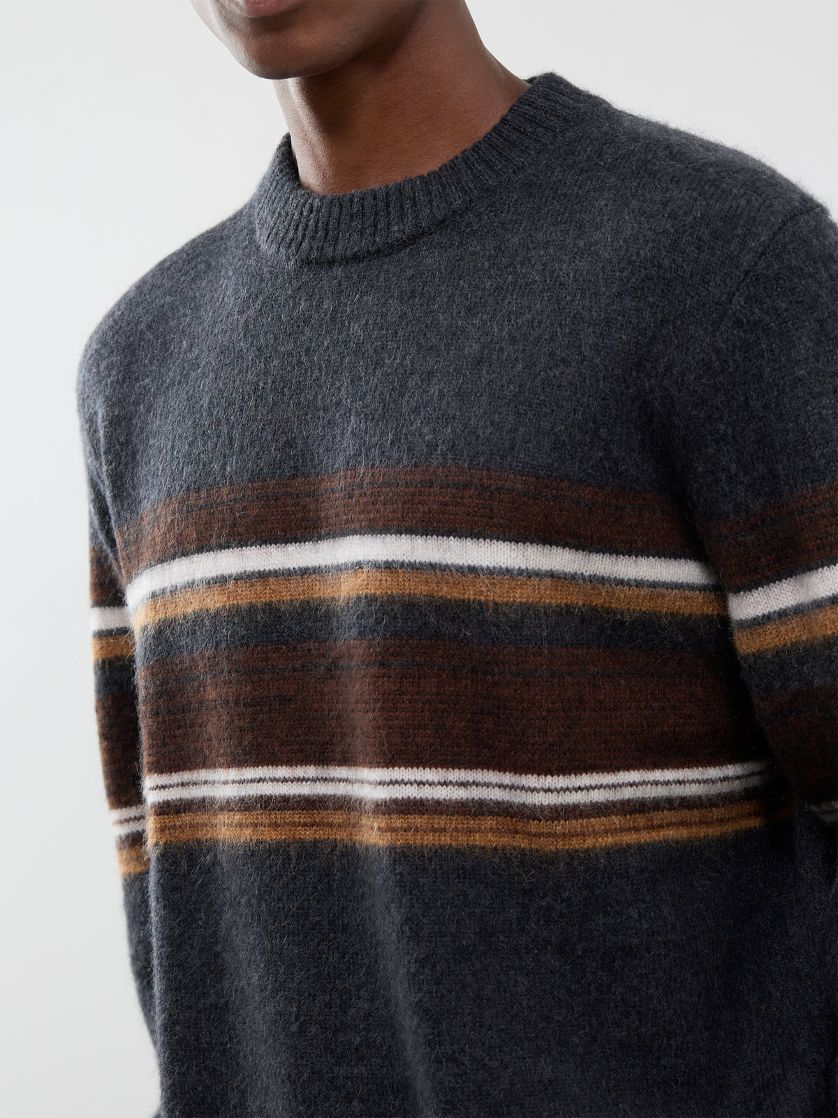 Wool & Mohair Blend Wilde Bold Stripe Crew Neck Jumper