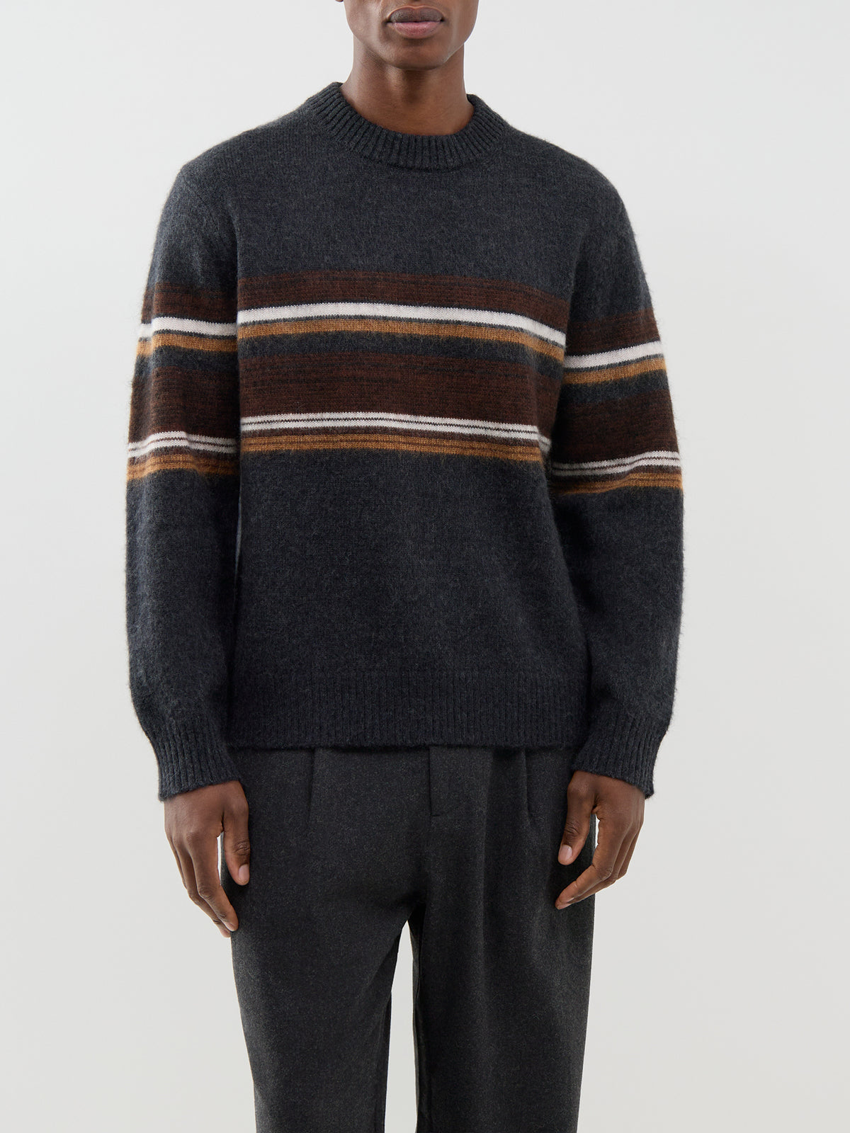 Wool & Mohair Blend Wilde Bold Stripe Crew Neck Jumper