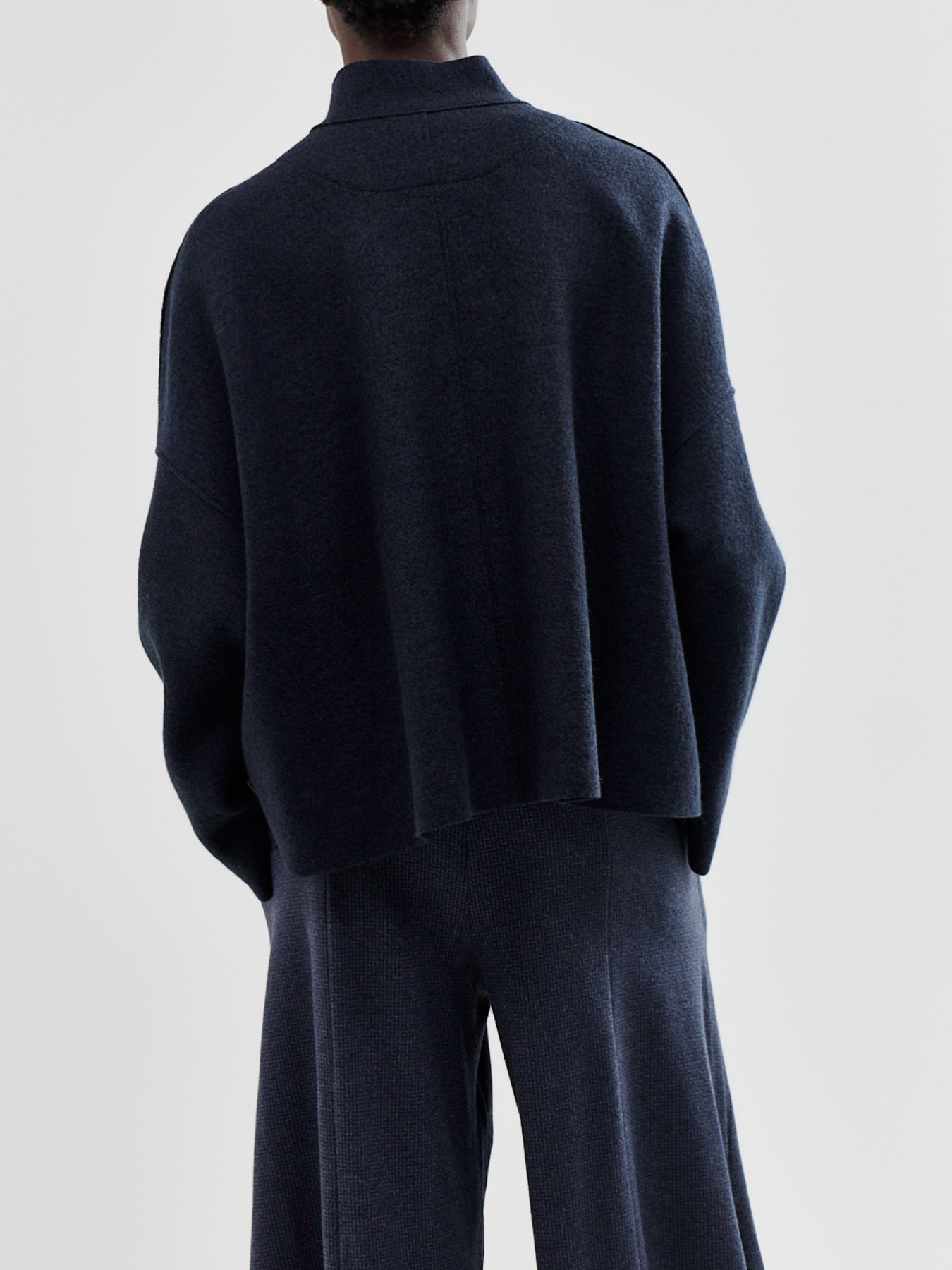 Virgin Wool V Neck Boiled Wool Jacket