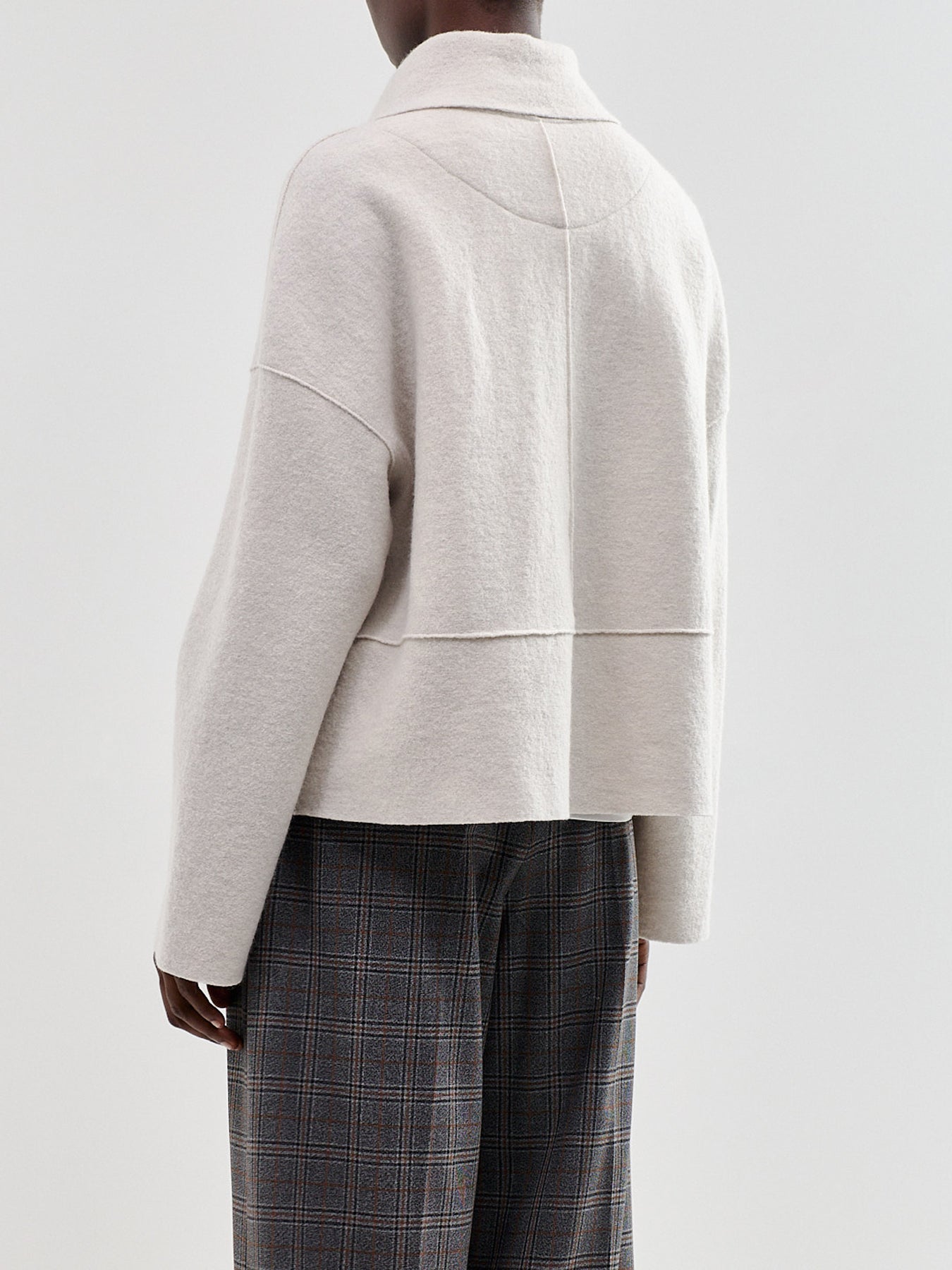 Virgin Wool Cropped Boiled Wool Jacket
