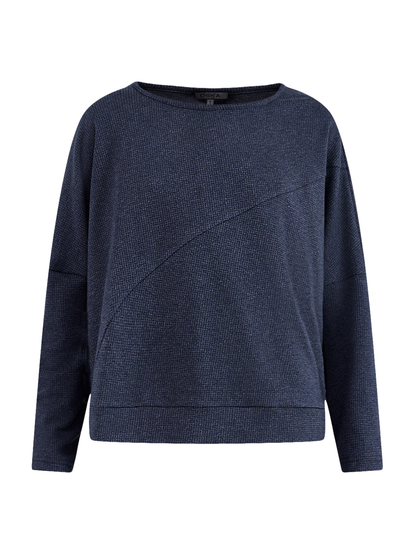 O-Shaped Viscose-Blend Pullover Navy