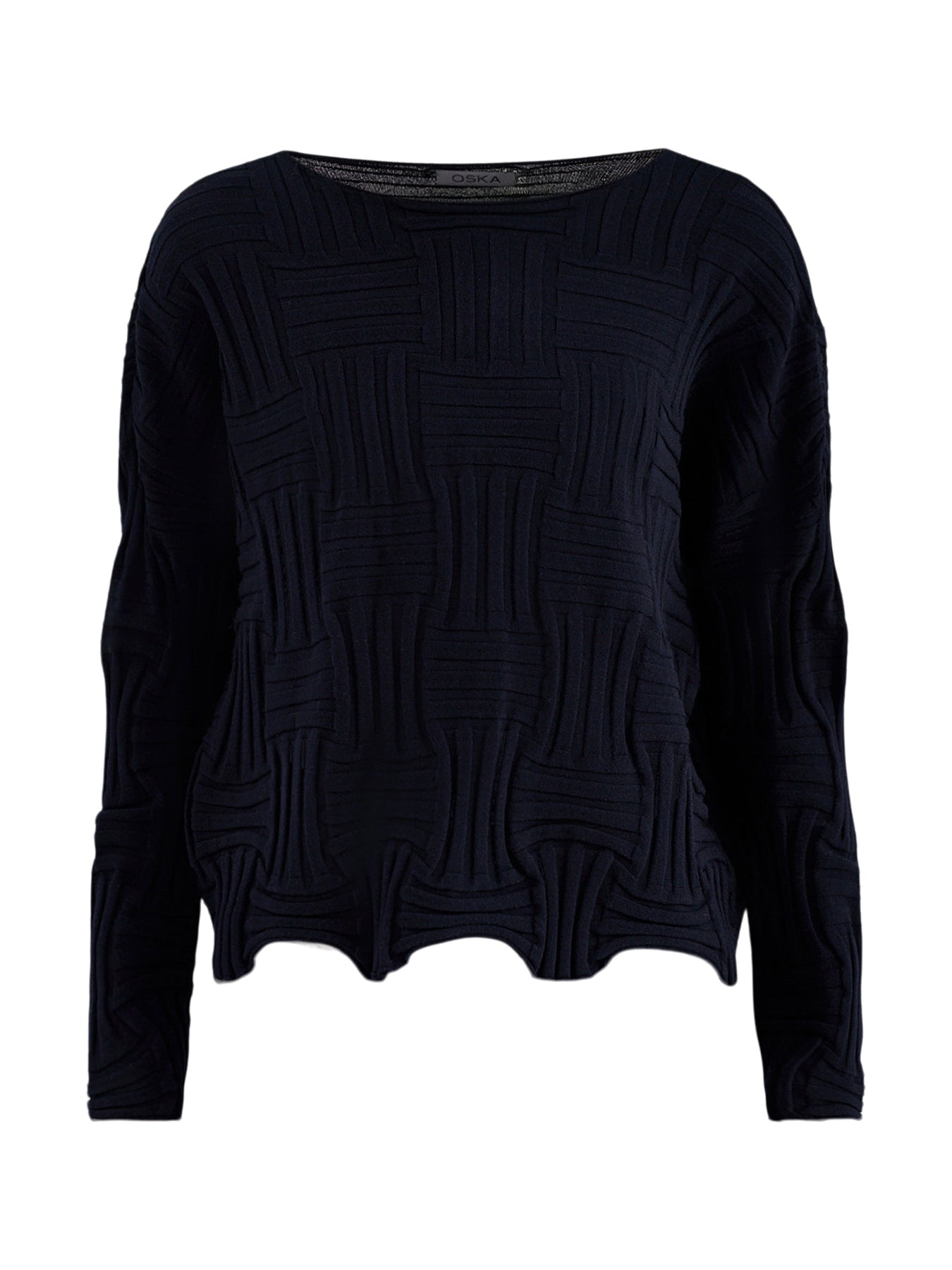 Stretch-Knit Long-Sleeve Top Navy