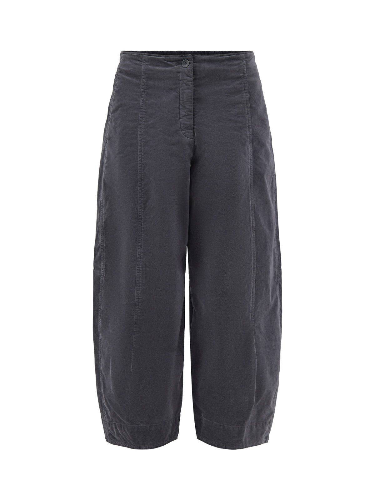 Cotton Velvet O-Shaped Trousers - Graphite
