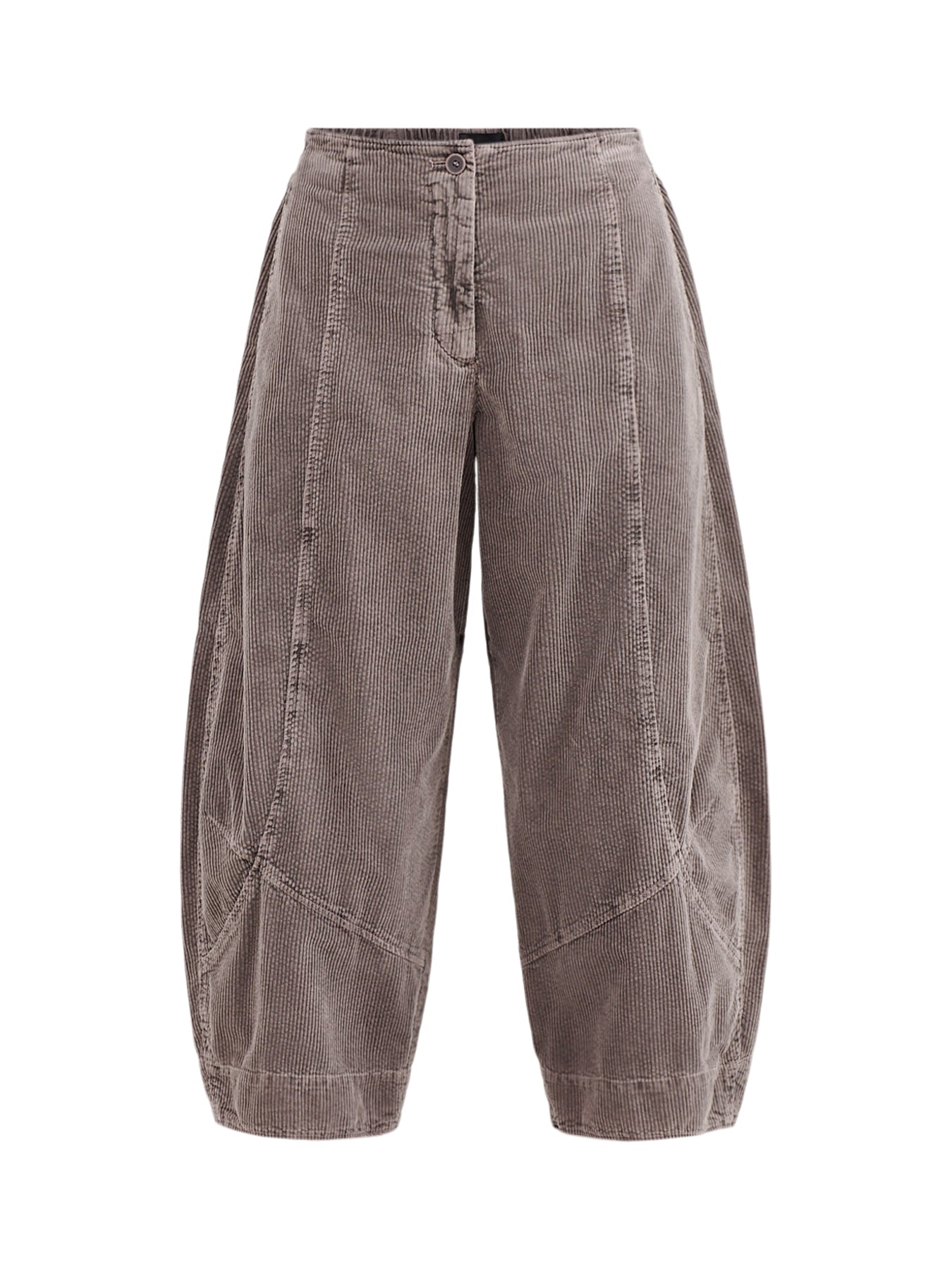 Cropped Jumbo Cord Barrel-Leg Trousers