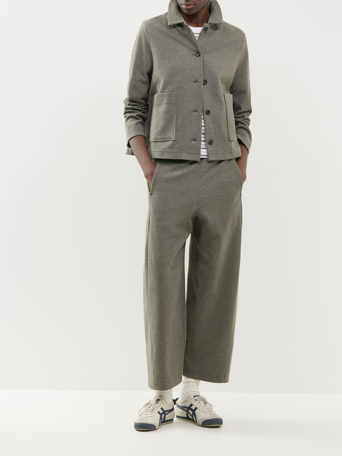 Cropped Barrel Jersey Trousers - Meadow