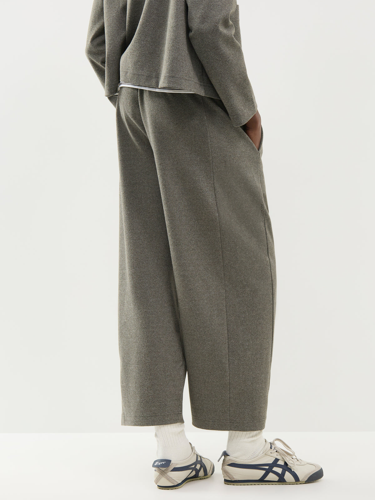 Cropped Barrel Jersey Trousers - Meadow