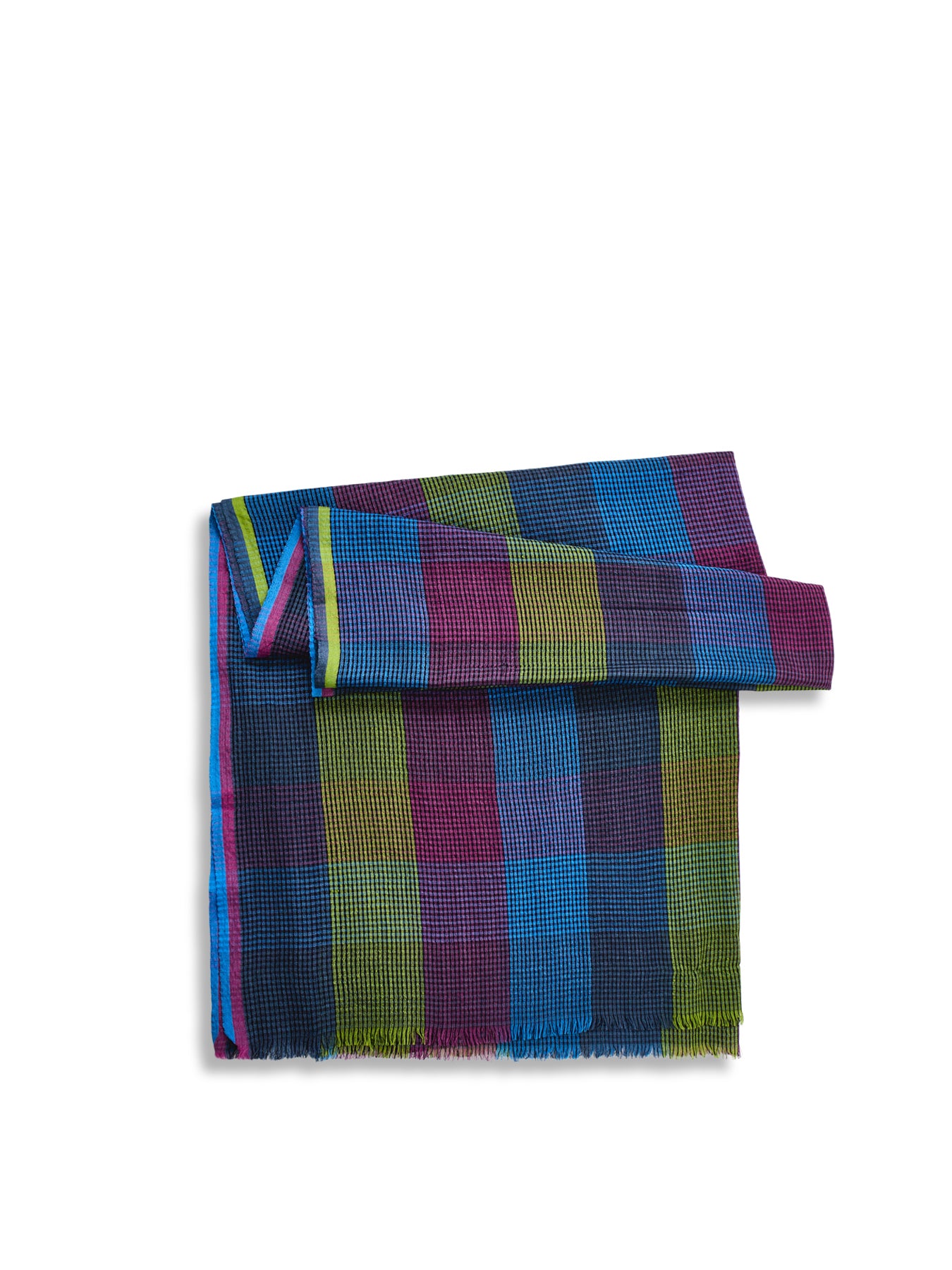 Amethyst Check Wool-Blend Scarf