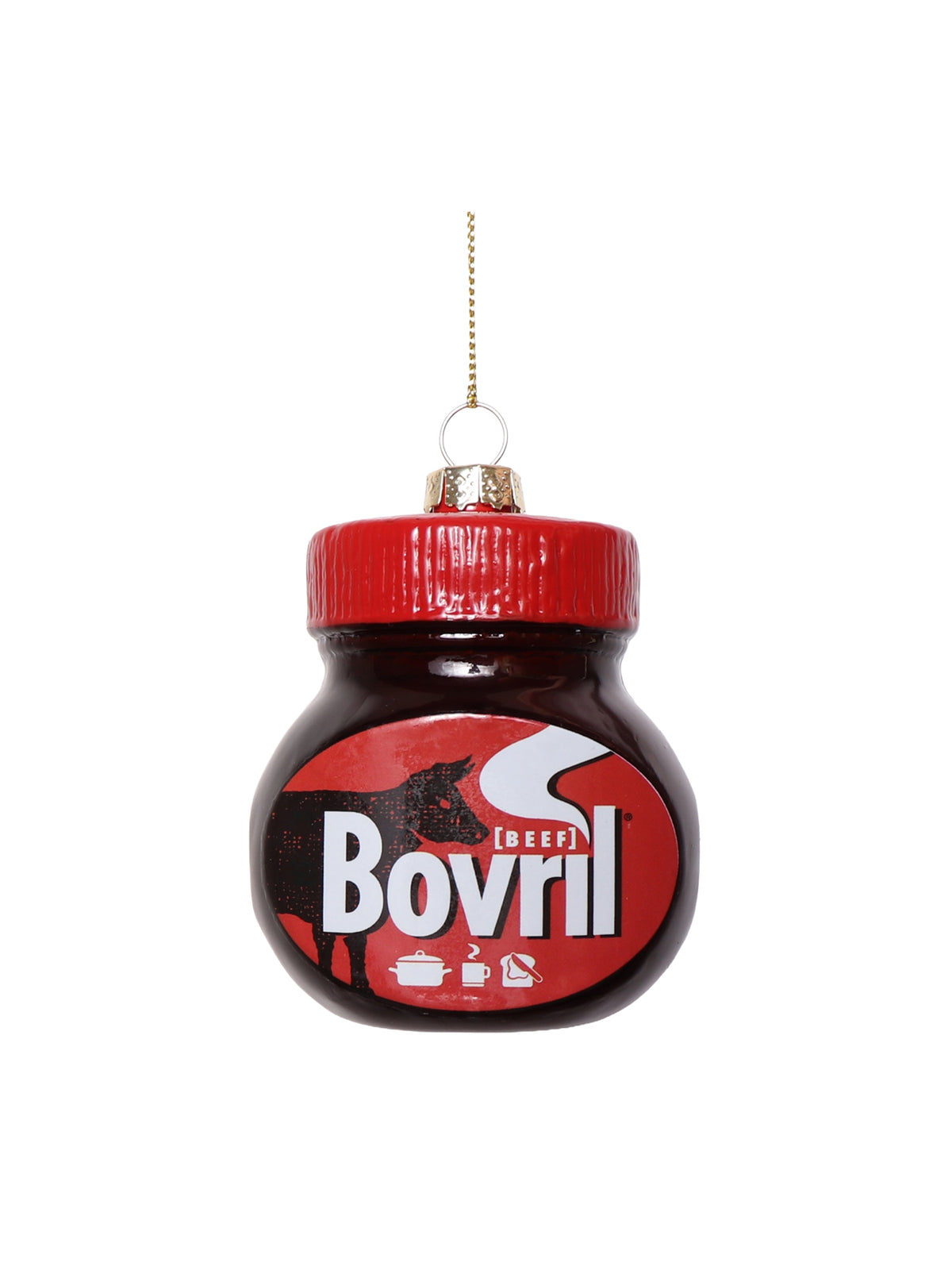 Bovril Jar Glass Christmas Decoration