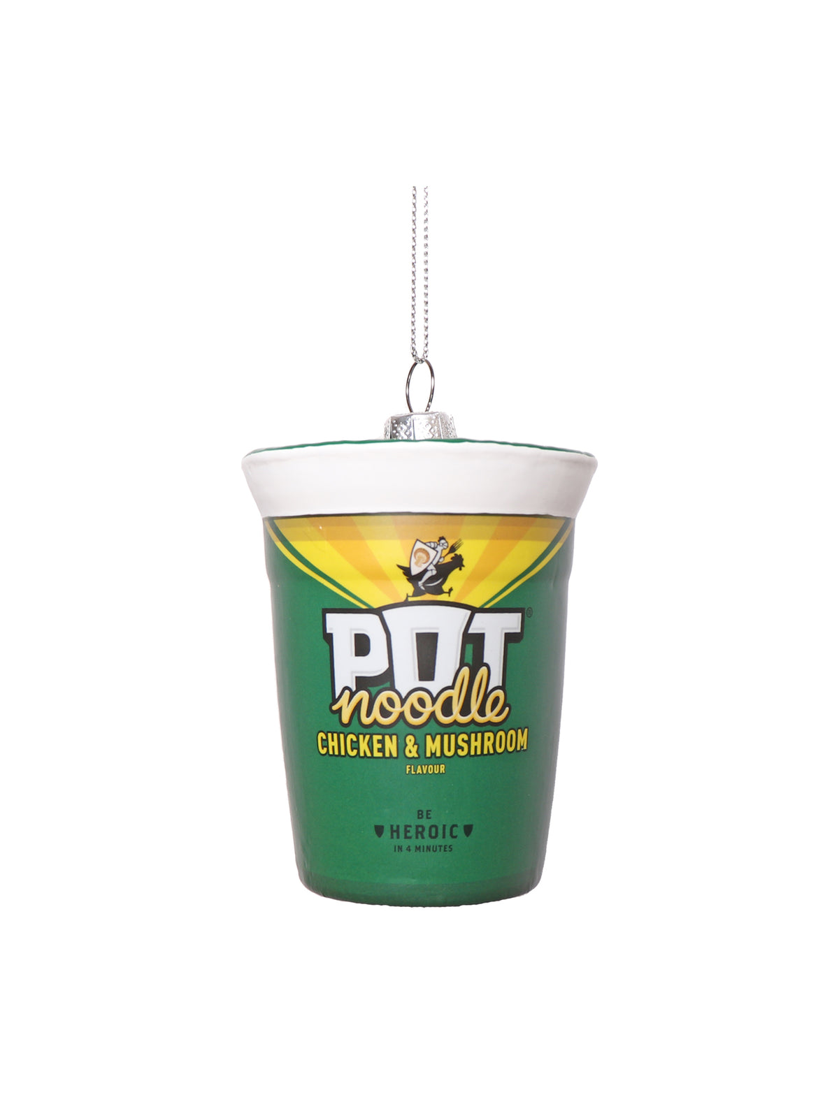 Pot Noodle Chicken & Mushroom Glass Christmas Decoration