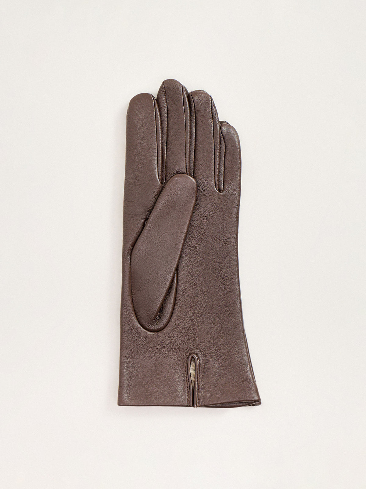 Silk-Lined Felicity Leather Gloves - Mocca