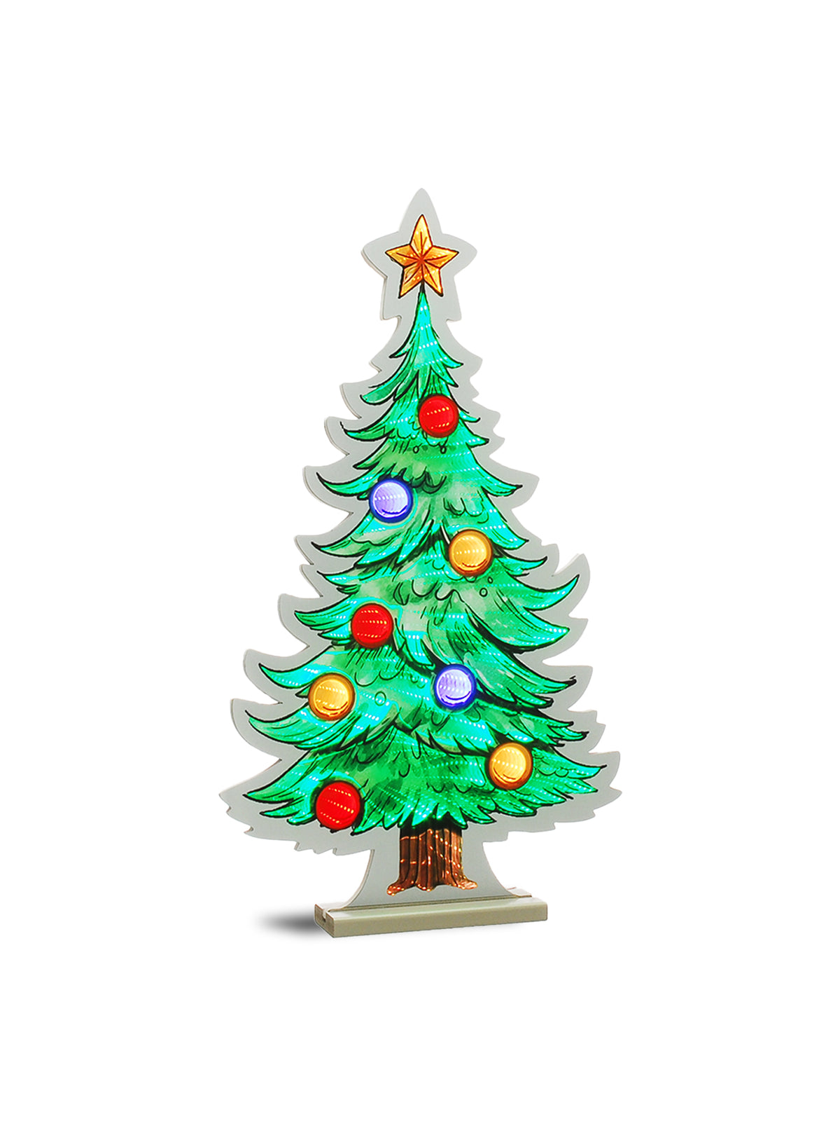 Infinity Christmas Tree With Baubles 66cm - Green