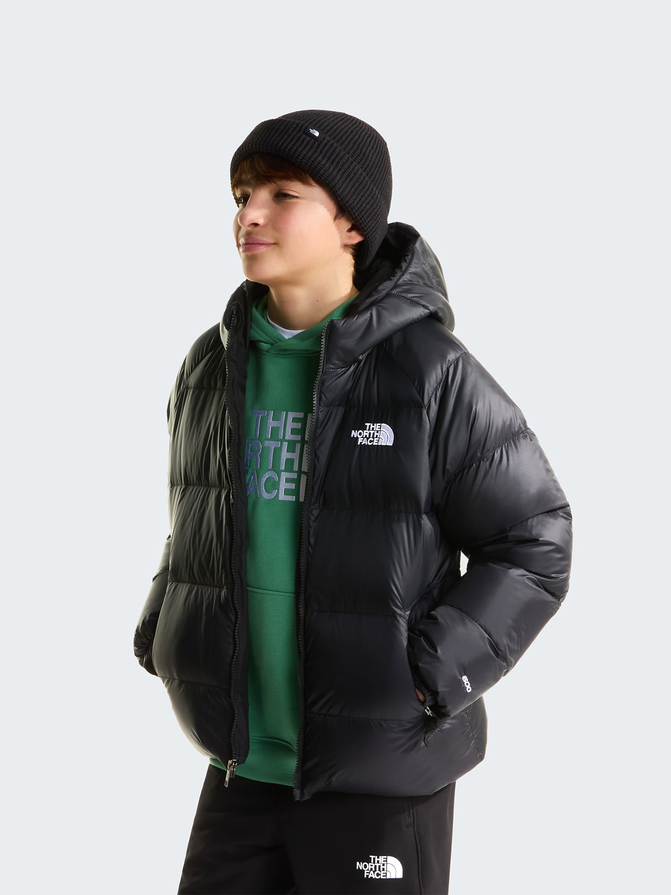 Kids' Hydrenalite Down Hooded Jacket Black