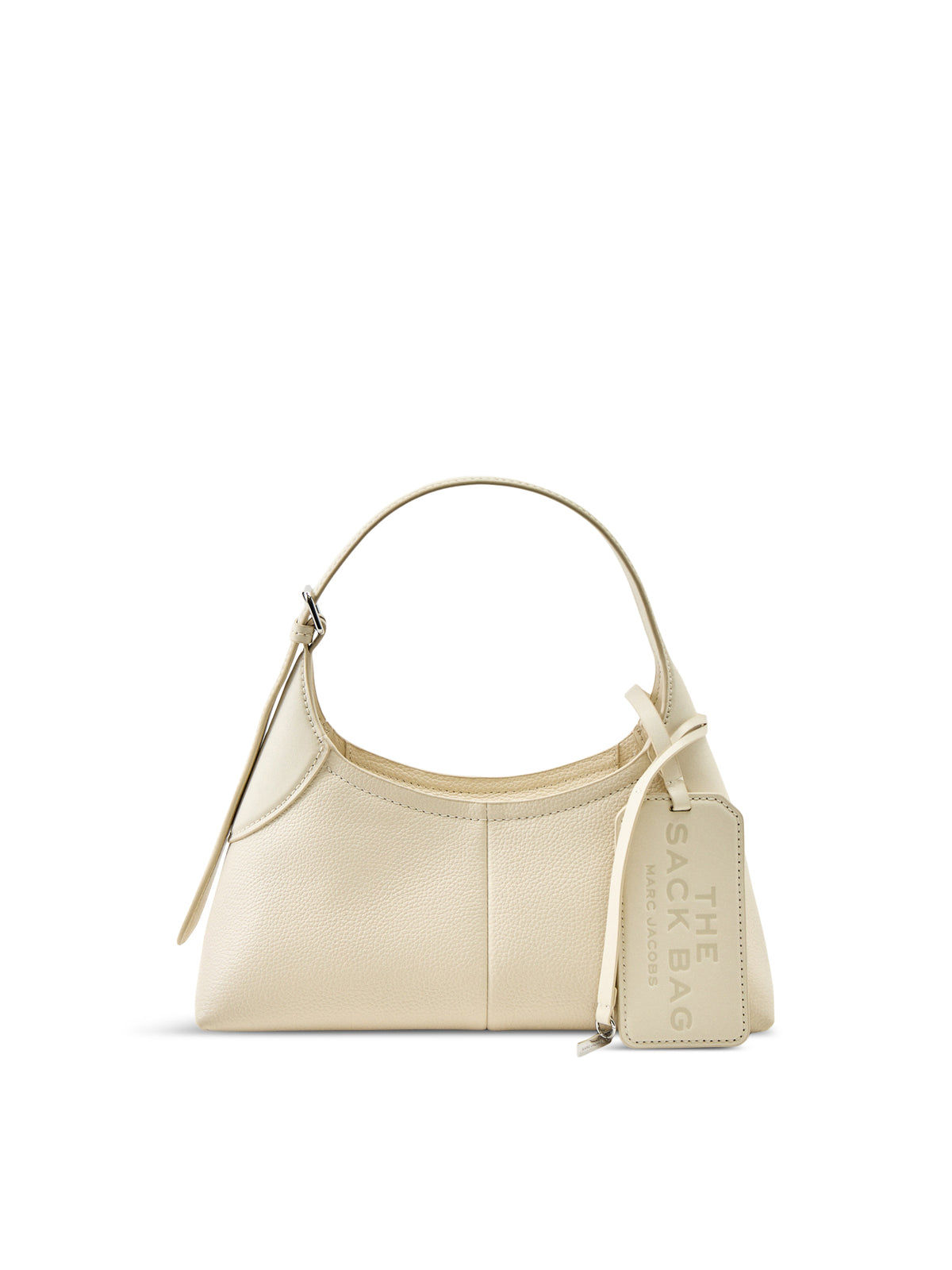 The Small Belted Sack Leather Shoulder Bag - Cloud White