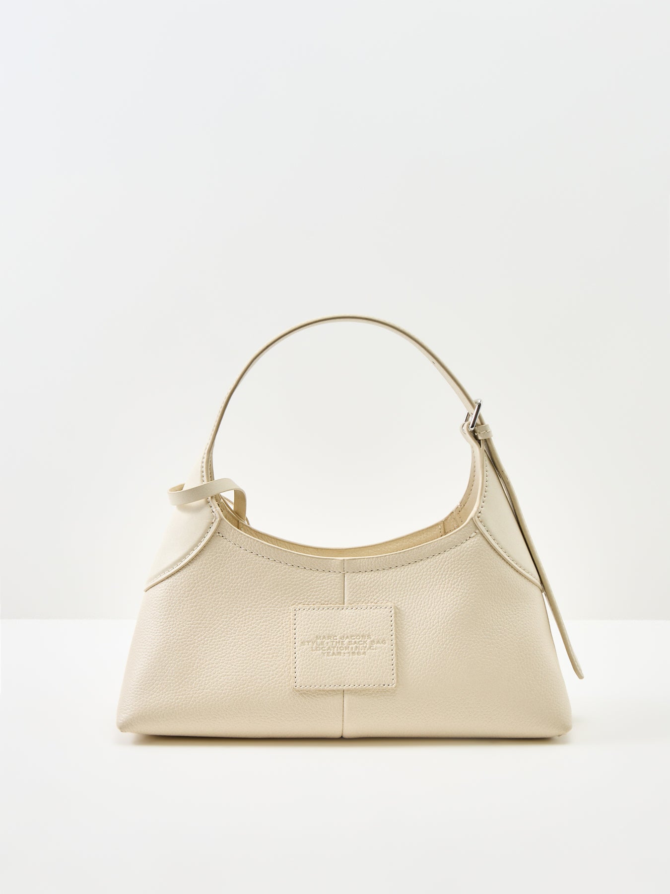The Small Belted Sack Leather Shoulder Bag - Cloud White