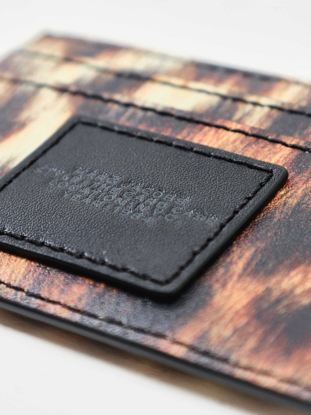 The Coated Leather Card Case - Brown Multi