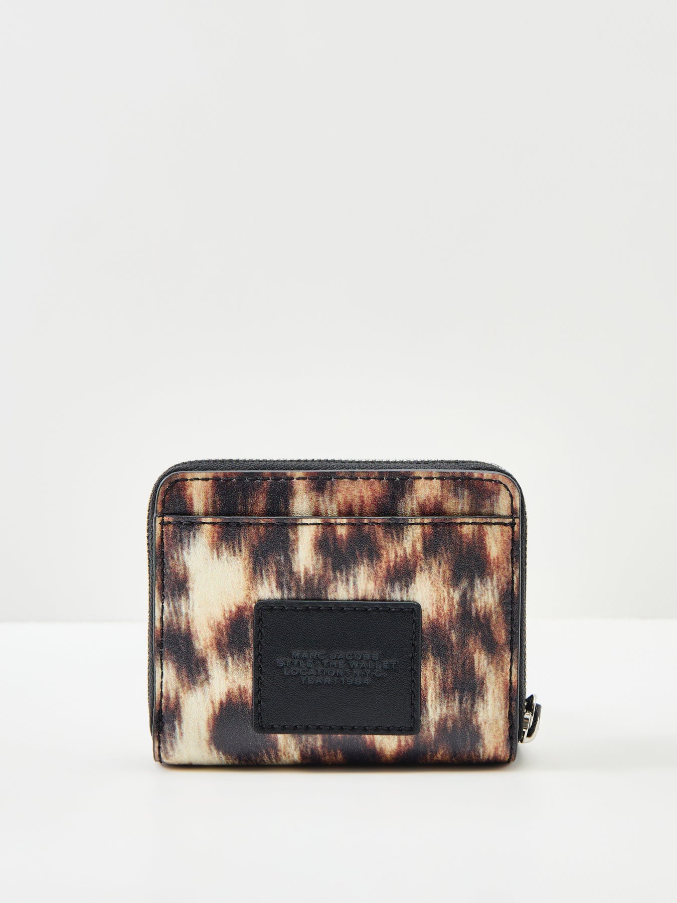 Leather Mini Compact Leopard Wallet