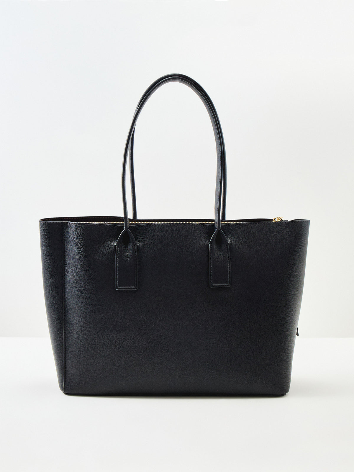 The Work Coated Leather Tote Bag - Black