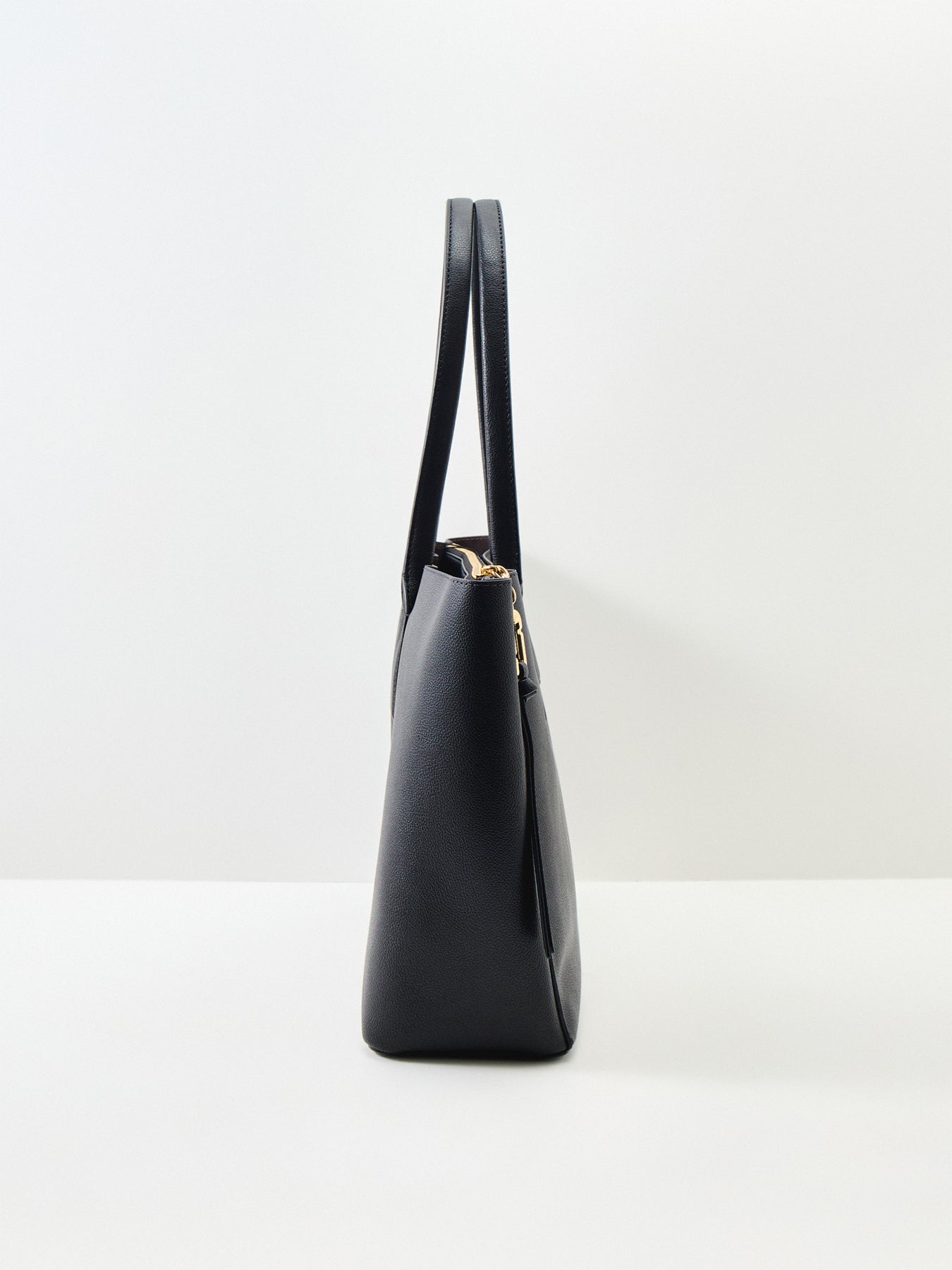 The Work Coated Leather Tote Bag - Black