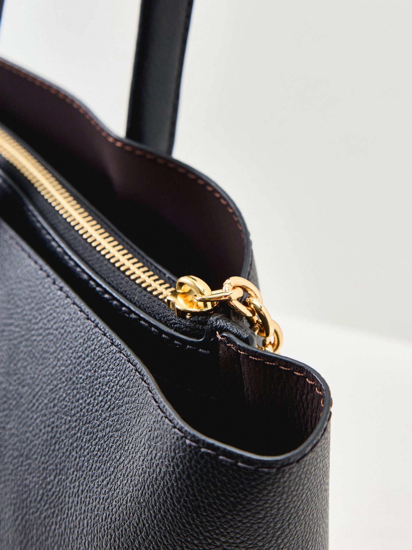 The Work Coated Leather Tote Bag - Black
