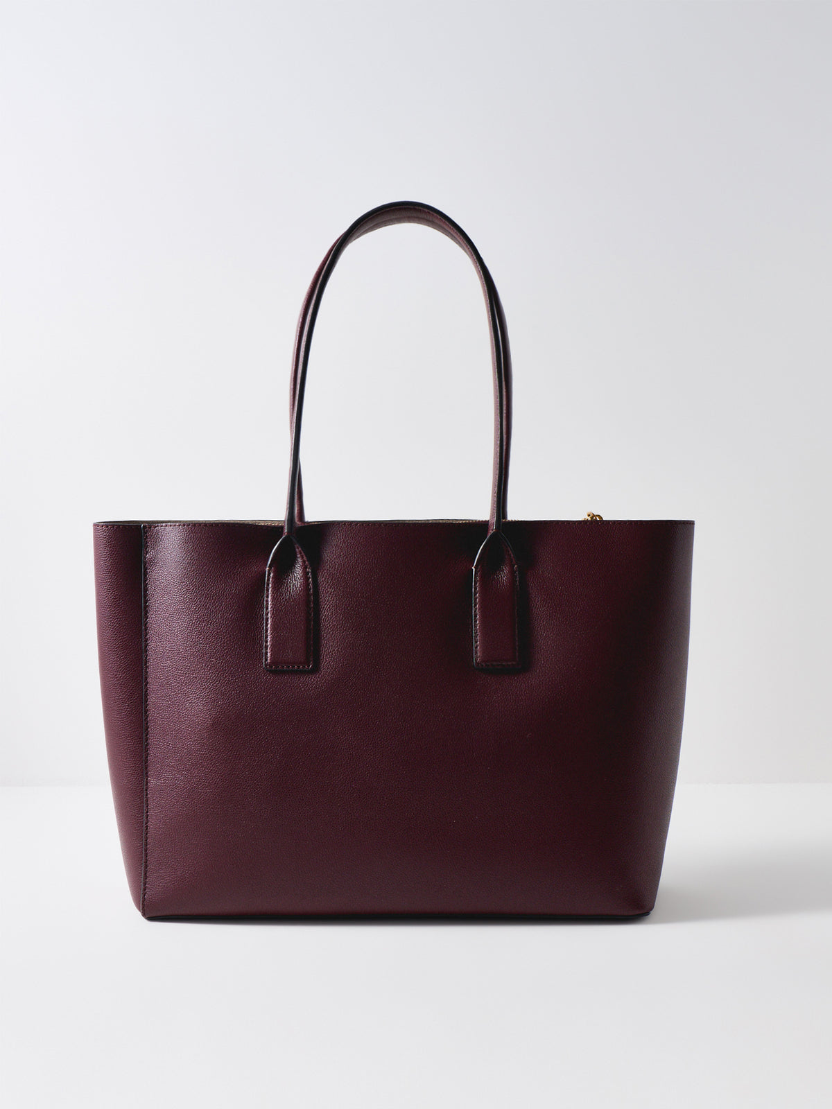 The Work Coated Leather Tote Bag - Dark Port