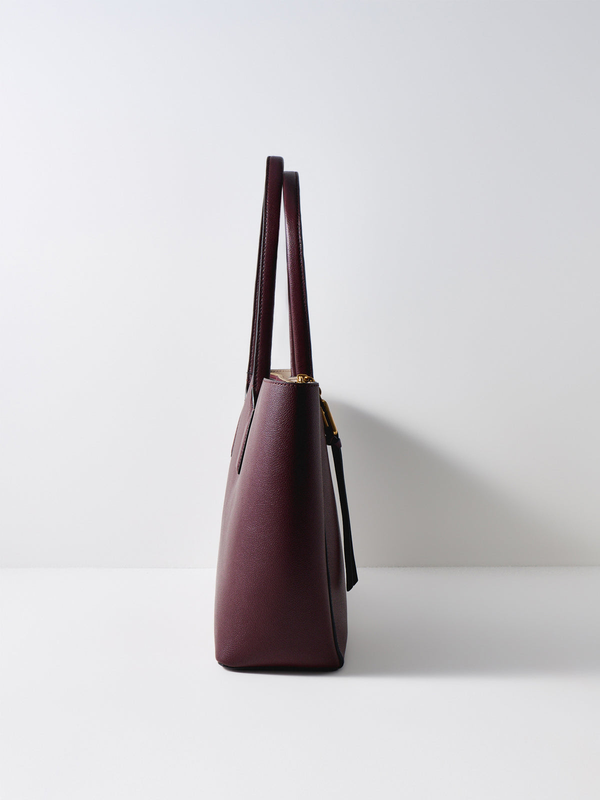 The Work Coated Leather Tote Bag - Dark Port