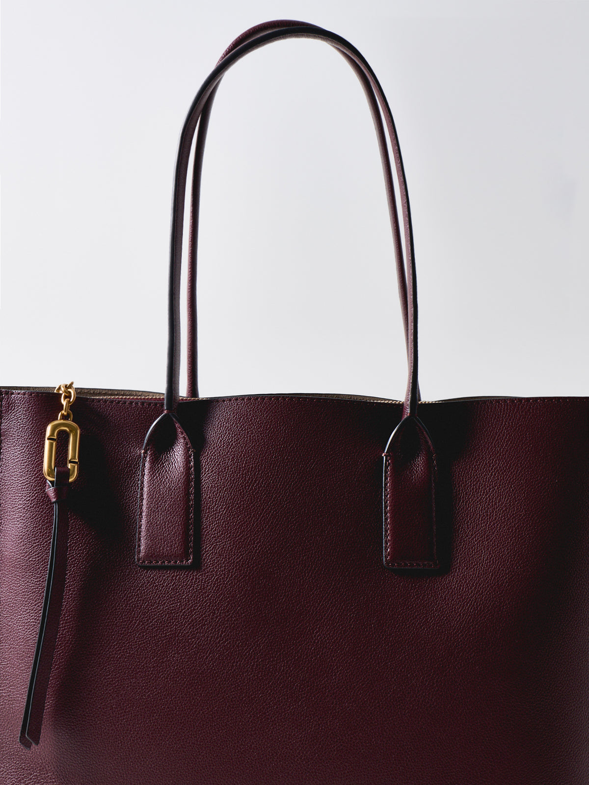The Work Coated Leather Tote Bag - Dark Port