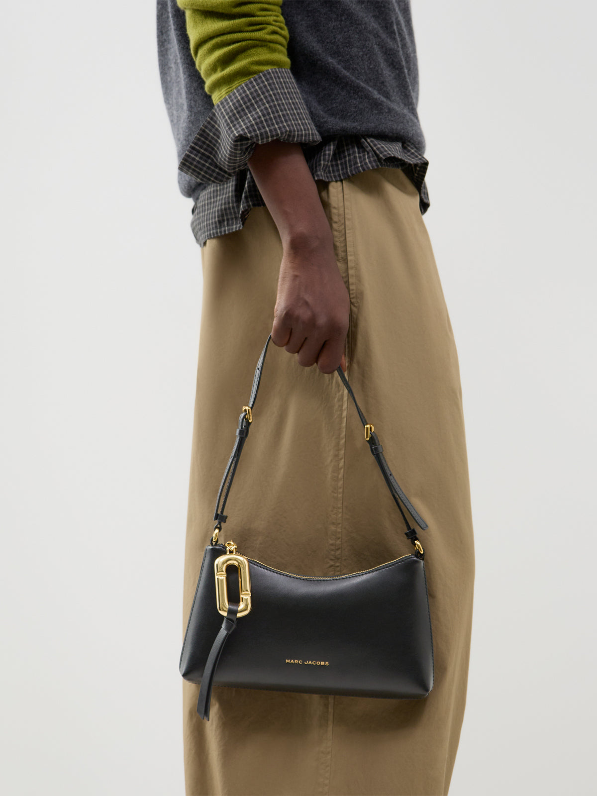 The Pouch Mini Coated Leather Shoulder Bag - Black